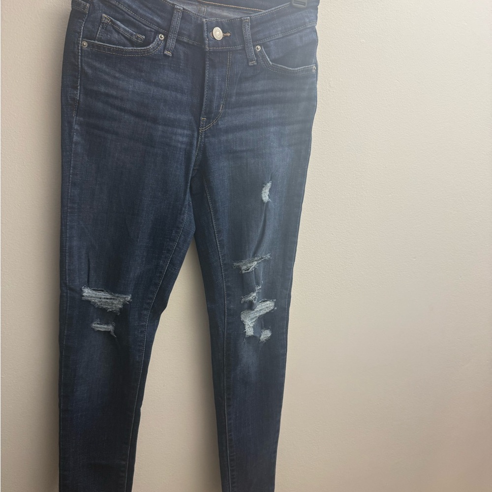 Levi's Dark Blue Distressed Skinny Jeans